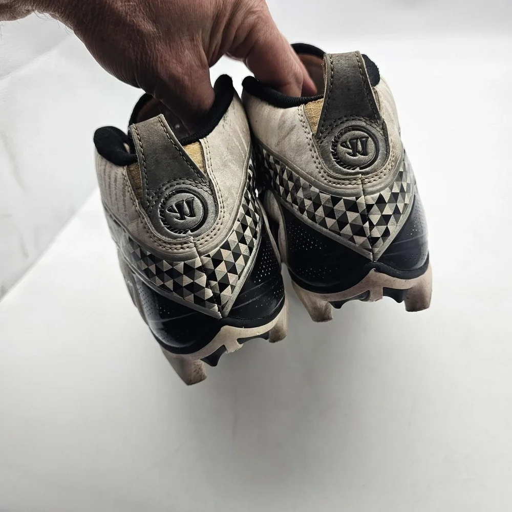Warrior Burn 6.0 Shoes Mens‎ Size 11.5 White Black Lacrosse Cleats Spikes